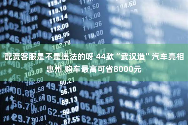 配资客服是不是违法的呀 44款“武汉造”汽车亮相惠州 购车最高可省8000元